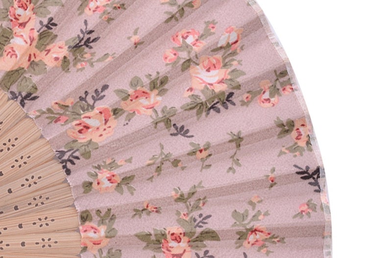 Salutto Folding Hand Fan Transparent Hand Fans Chiffon with Beautiful Fabric For Party Wedding Gift Chiffon - Image 3
